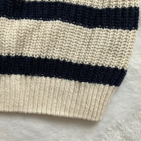 H&M Baby Sweater & Jeans Outfit Size 9M | EUC Striped Navy Cream Denim Blue - Picture 8 of 16